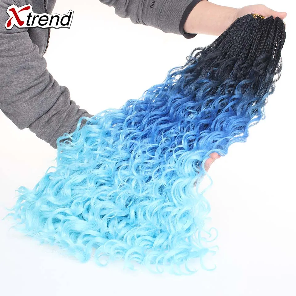 Xtrend Synthetic Boho Crochet Braid Bohemian Box Braids Crotchet Hair Extensions Ombre Braiding Braided Messy Goddess