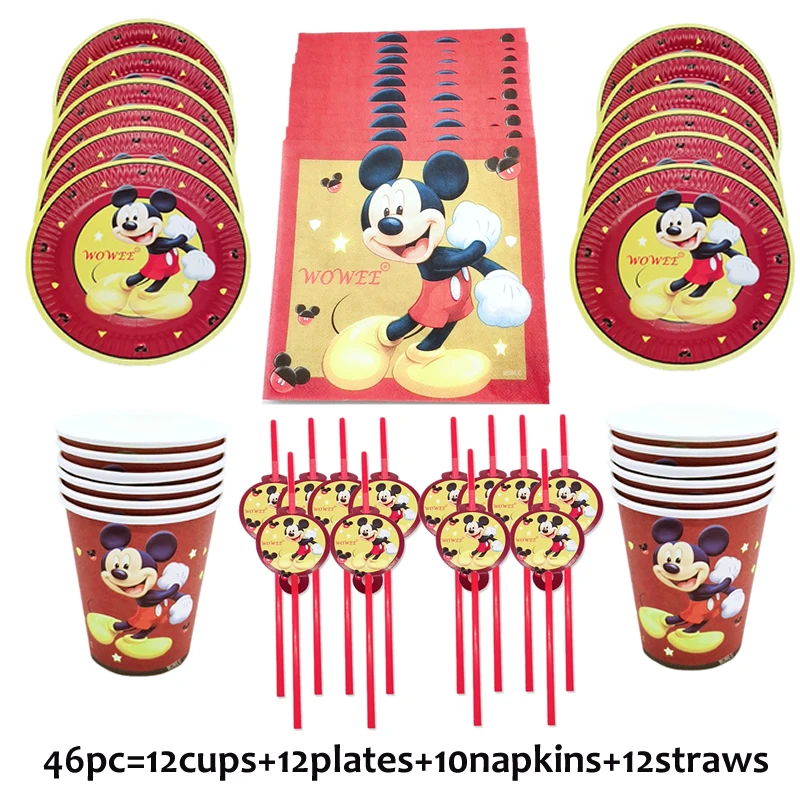 Микки Мауса и Мышь украшения товары для вечеринки День рождения выступает дети