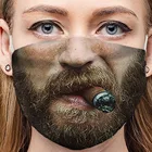 Забавная маска для лица для взрослых, маска с принтом, моющаяся, забавная маска для лица