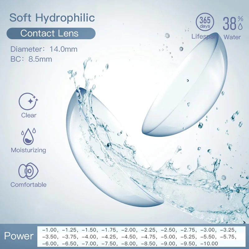 ovolook 2pcspair prescription lenses contact lenses with diopter for eyes correction with degree with free lens containers 14mm free global shipping