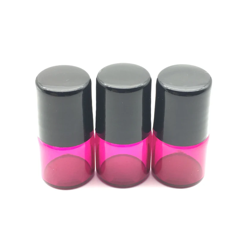 5pcs Empty 1ml Refillable Perfume Sample Rose-red Roll On Glass Bottle Roller Essential Oil Container | Красота и здоровье