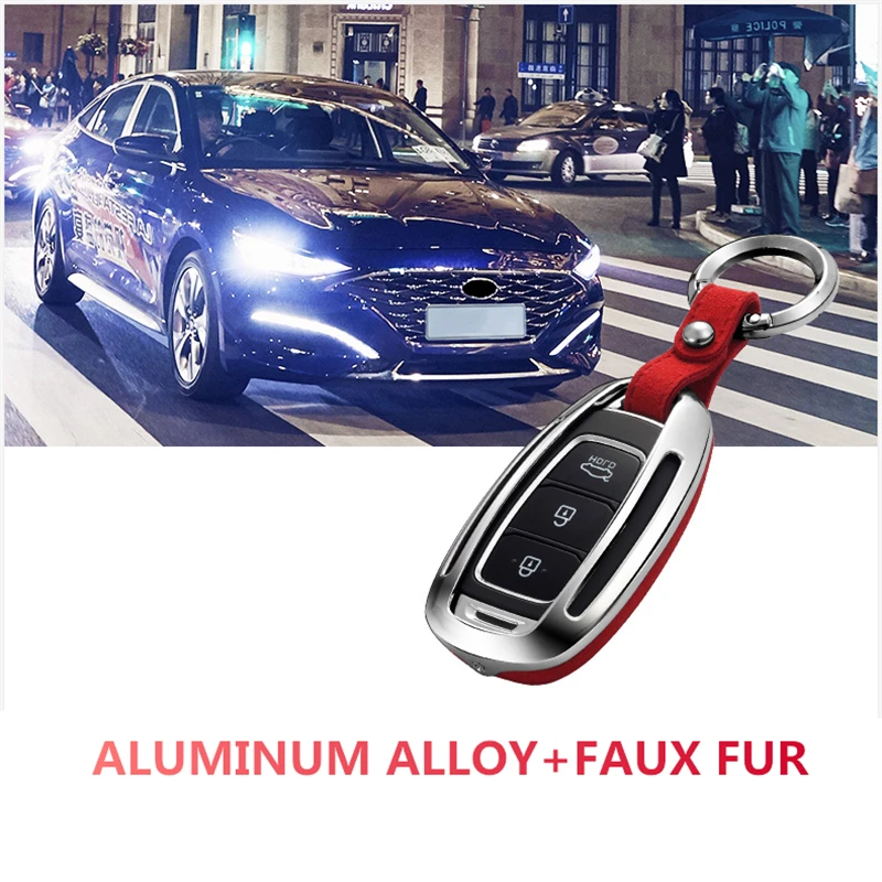 Замшевый Меховой чехол для ключей автомобиля для hyundai Santa Fe TM I30 Solaris Azera Elantra Grandeur i20 i30 i35 iX20 Verna брелок прочный
