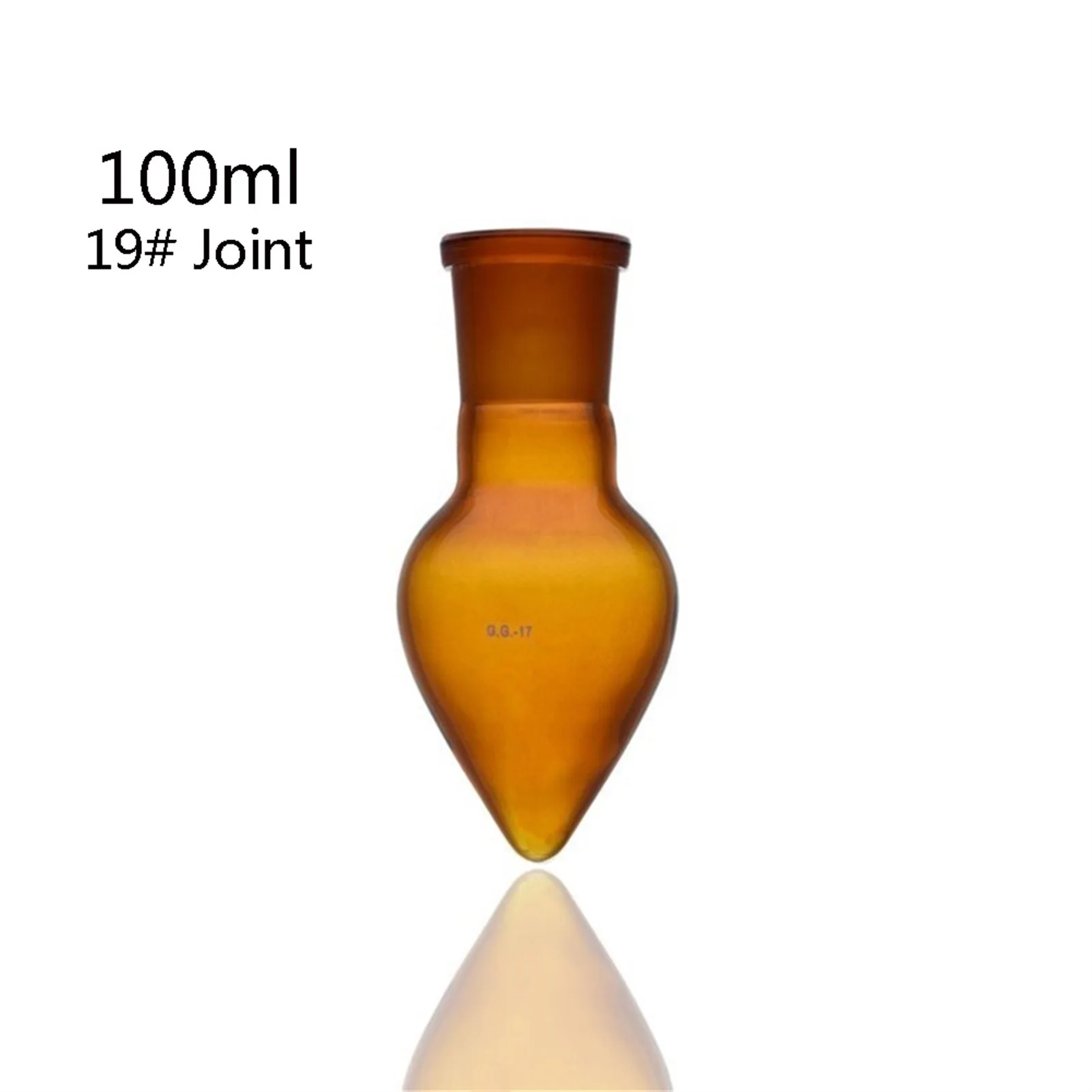 

100ml Amber Boiling Flask Pear Shaped With 19# Joint 3.3 Borosilicate Glass Heat Resistant Rotary Evaporator Flask-