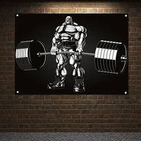 weightlifting exercise tapestry painting gym decor man muscular body poster wall hanging mural workout bodybuilding banner gift