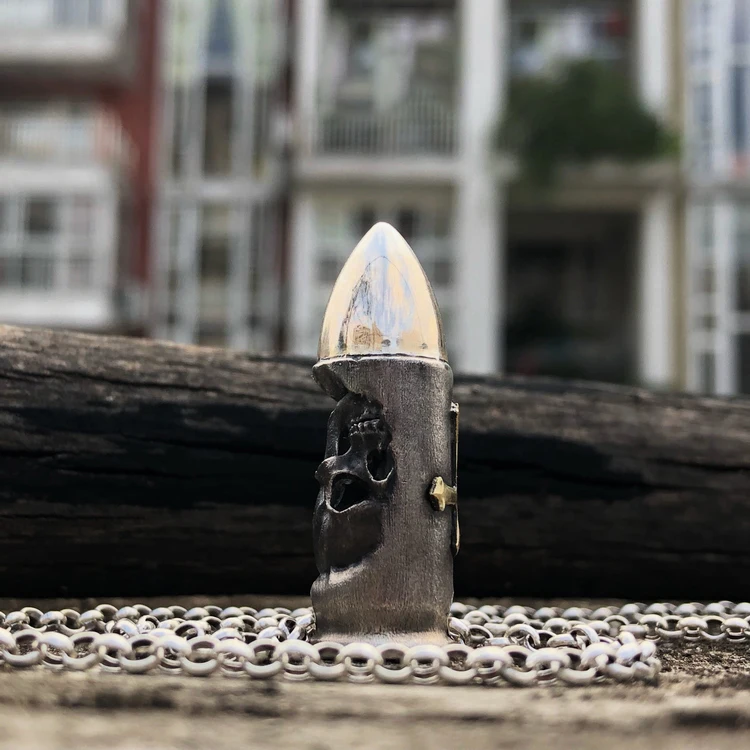 925 Серебряное оригинальное мужское и женское ожерелье с подвеской в виде черепа