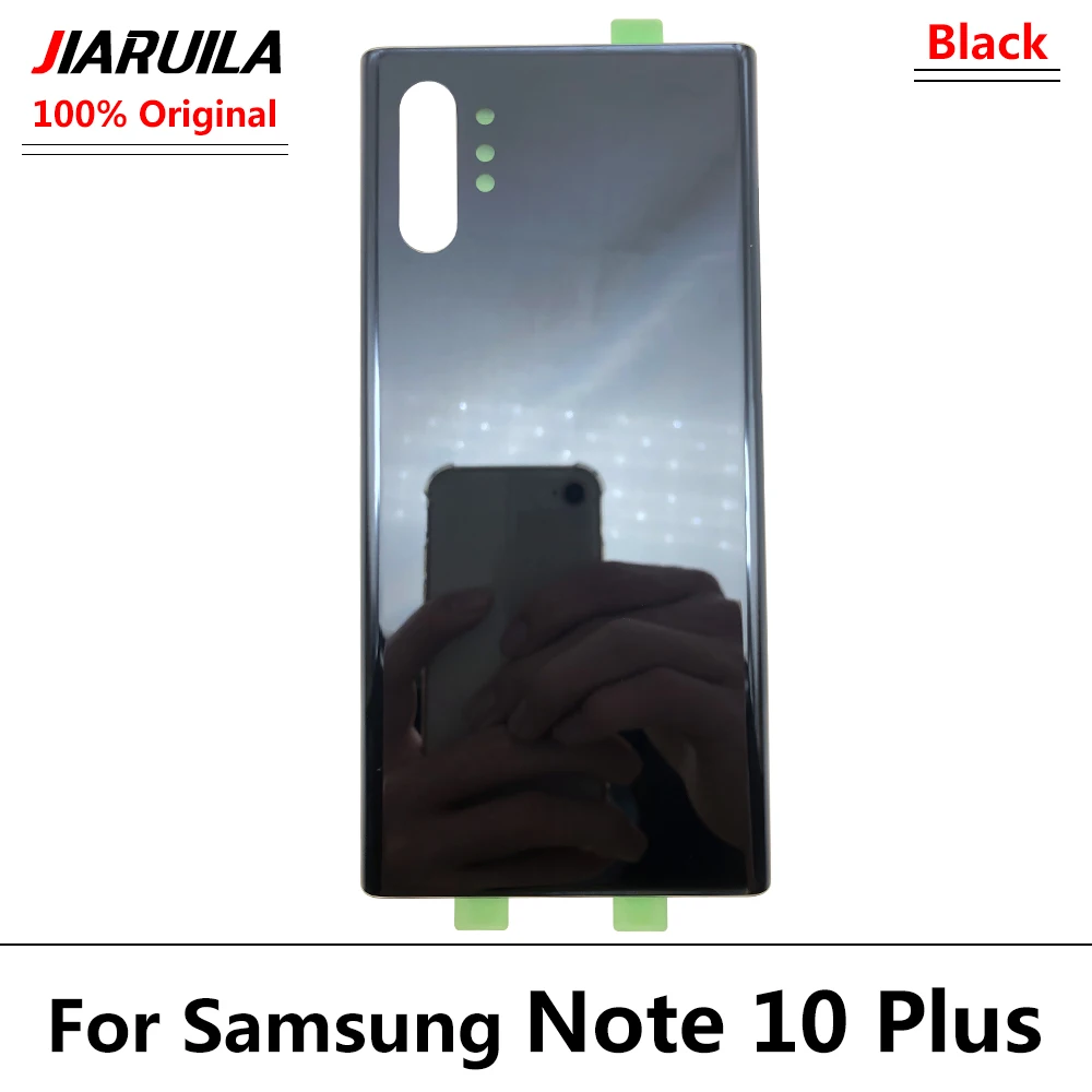 100% Original Back Glass Rear Cover For Samsung Note 10 Plus Battery Door Housing Battery back cover STICKER Adhesive With Logo images - 6