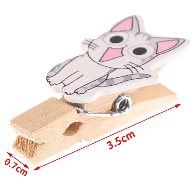 10 шт./лот милый кавайный Кот деревянный зажим фото бумажная прищепка Сделай Сам