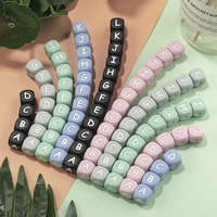 tyry hu 50100pcs silicone alphabet letter beads silicone beads food grade bpa free baby teething toy pacifier chain accessories