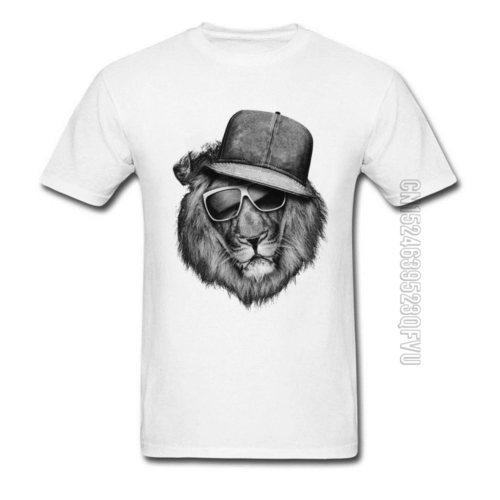 Хипстерские мужские футболки с изображением Льва осенние белые Топы И Футболки