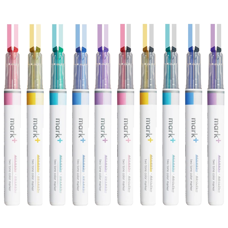 

1pcs Kokuyo Mark+ Double-headed Color Highlighter Pen Key Markers for Students with School Supplies Stationery