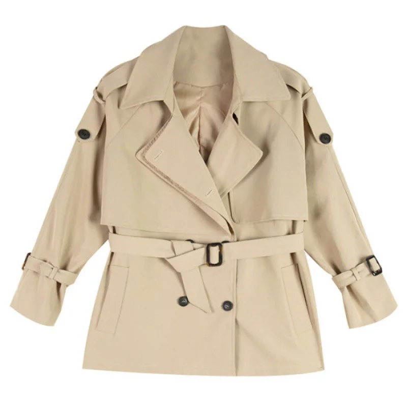 

2021 Autumn New Korean Version Short Windbreaker Trench Jacket Female Loose Women Coats Tops