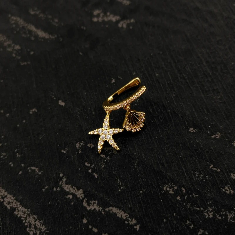

925 Sterling Silver Earring For Women Tropical Ocean Holiday Jellyfish Starfish Shell Zircon Earring Luxury Brand Monaco Jewelry