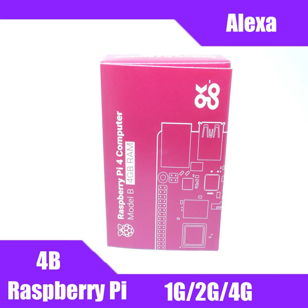 Latest Raspberry Pi 4 Model B with 1/2/4GB RAM BCM2711 Quad core Cortex-A72 ARM v8 1.5GHz Support 2.4/5.0 GHz WIFI Bluetooth 5.0 |