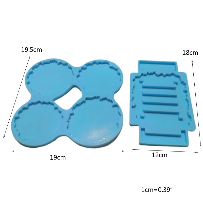 

Coaster+Stand Set Epoxy Resin Mold Cup Mat+Holder Silicone Mould DIY Crafts Kit R2LE