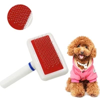pet stainless steel combs white round head cat and dog detangling brush air bag needle fur brushes grooming tools hair removal