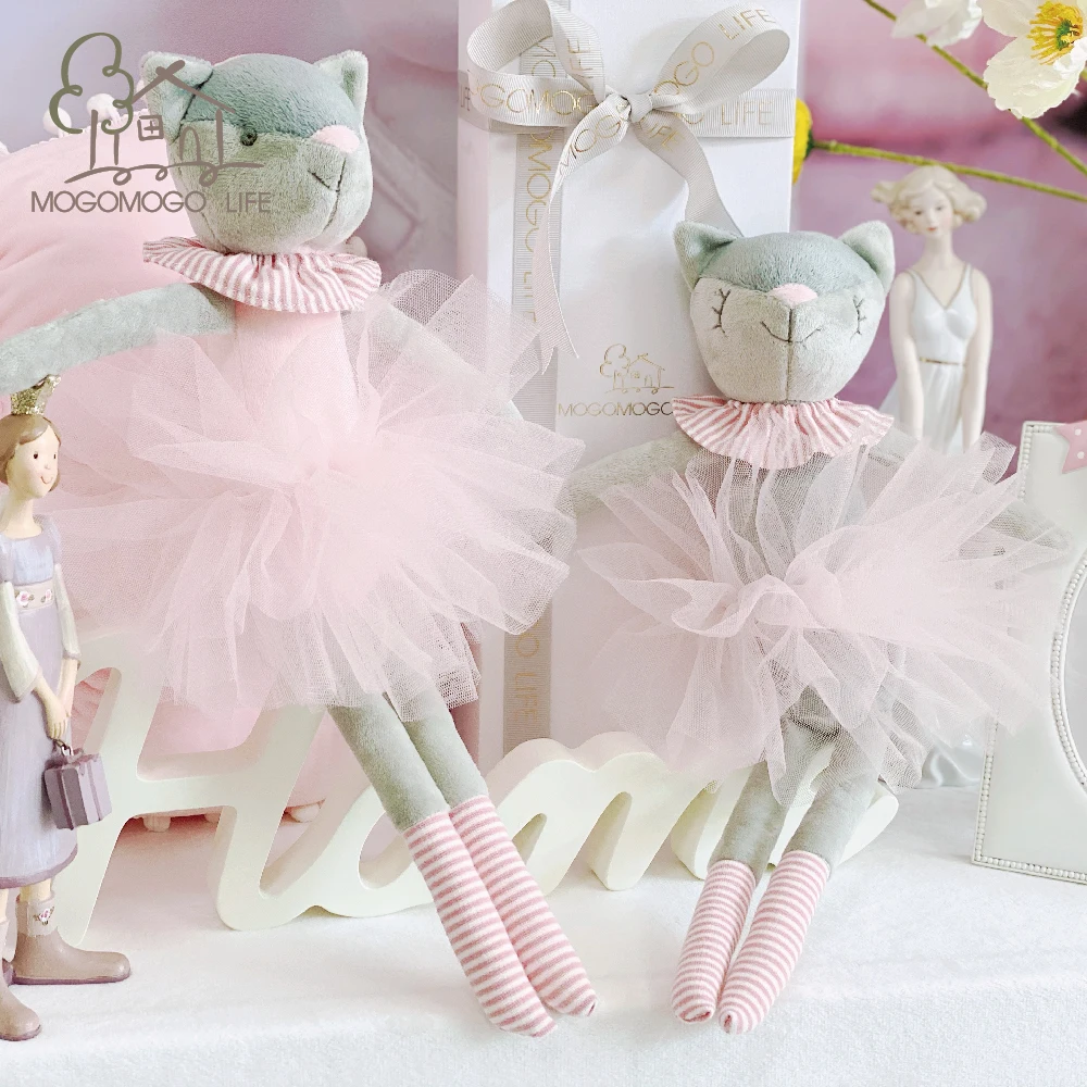 

Luxury Mogo Pink Ballerina Kitty Plush Sweet Bithday Gift for Girls Kids Appease Desinger Doll Cat Stuffed Animal Soft Toys