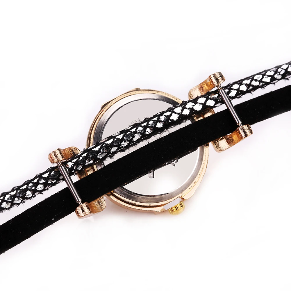 

New Fashion Jewelry Gift Bracelet Key Pendant Multi-Layer Rivets Band Arabic Numerals Bangle Quartz Wrist Bracelet Watch Women L
