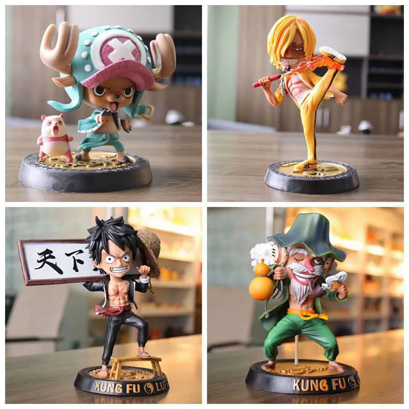 19 см японское аниме кунг фу ОДИН КУСОК луффи Санджи Чоппер Usopp ПВХ фигурка игрушки