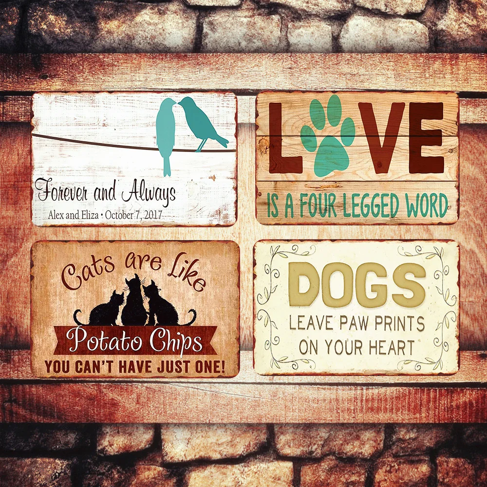 Кошки похожи на картофельные чипсы ретро налет металлические знаки декоративные