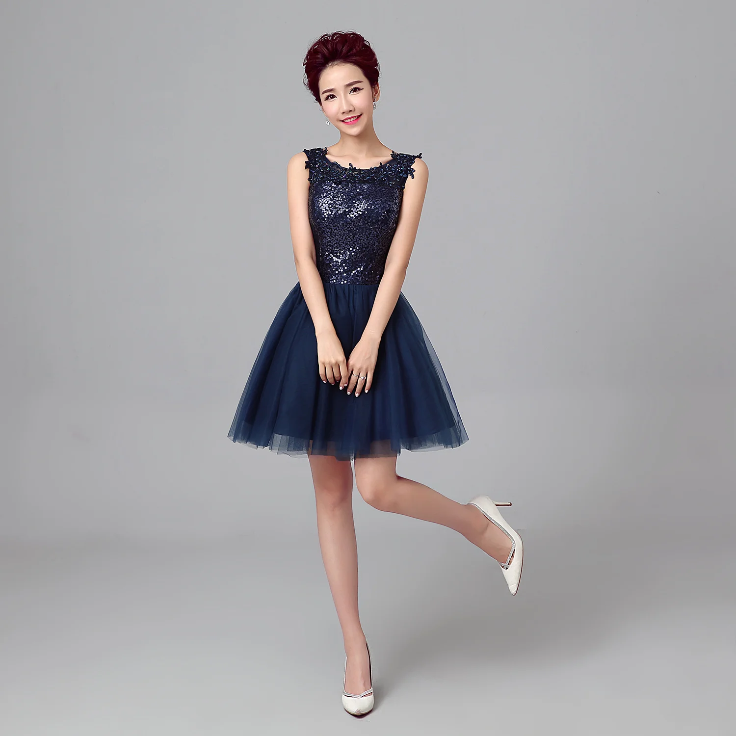 

Evening Dress Female 2021 Autumn New Banquet Noble And Elegant Short Annual Meeting Host Dress Fashionable And Elegant