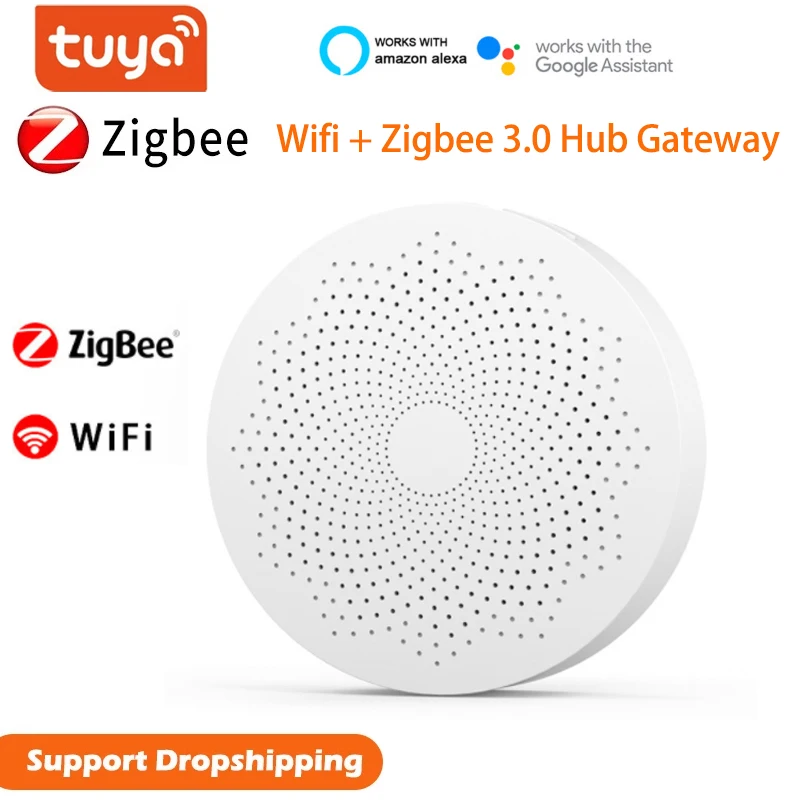 

Tuya Smart Multi-mode Gateway Hub Wifi + Zigbee3.0 Wireless Gateway Support Smart Life App Control Works With Alexa Google Home