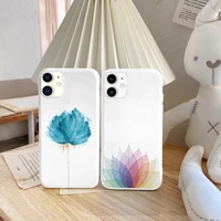 phone case for iphone 12 mini 11 13 pro max x xs max xr 7 8 plus se 2020 fashion leaves flowers white soft silicone back cover
