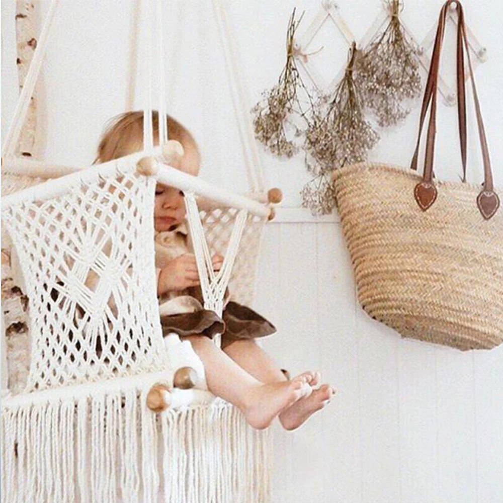 Hanging Wood Children Rocker Toy Bouncer Outside Indoor Kid 