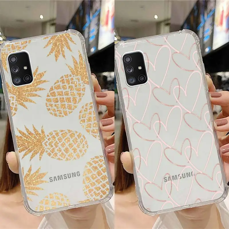 

gold Phone Case Transparent For Samsung Note A 7 8 9 10 20 50 51 71 90 20 11 81 e LITE Ultra PRO