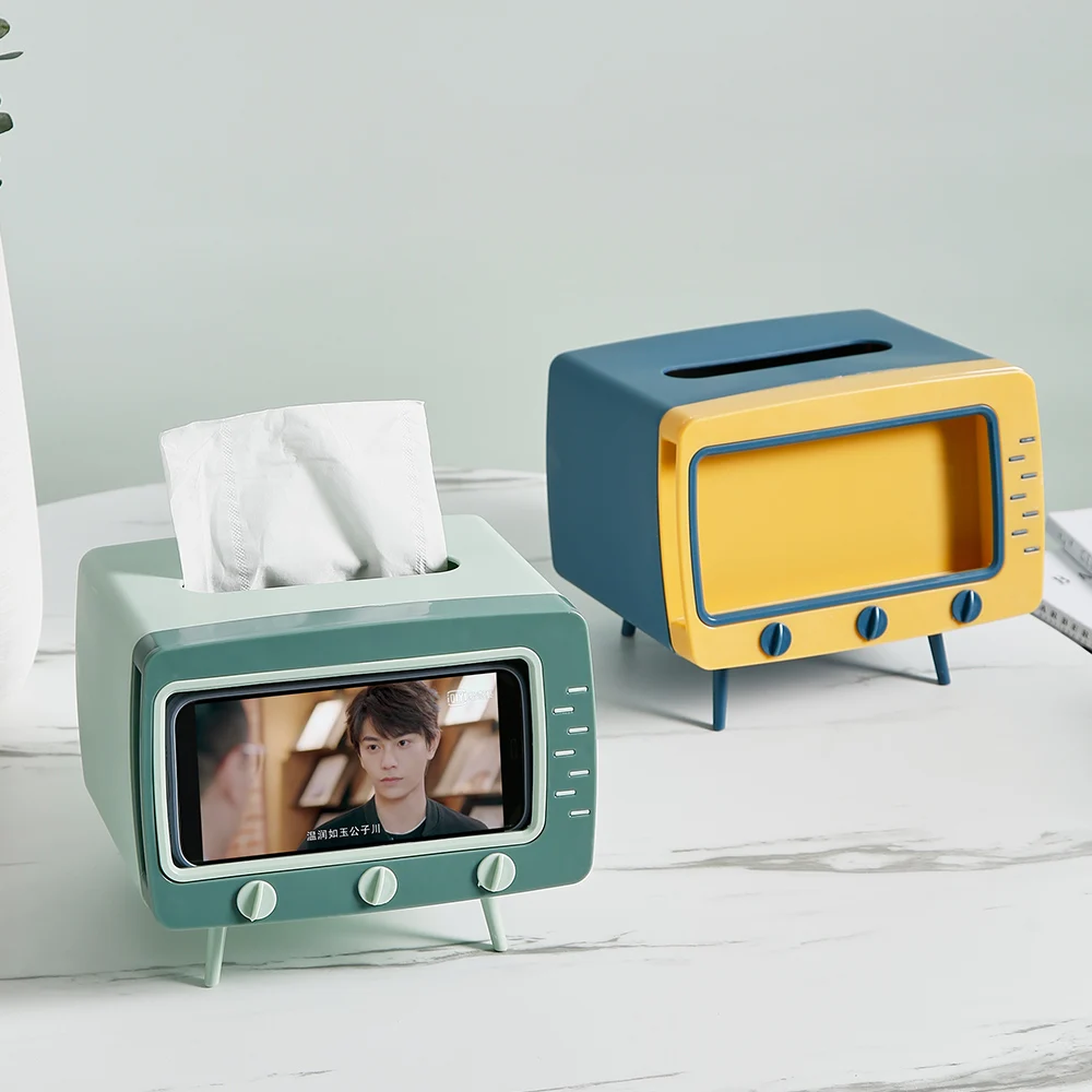 

TV Shaped Tissue Box Cover Holder for Bathroom Vanity Toilet Paper Napkin Box Perfect for Kitchen Dining Room Bathroom Decor
