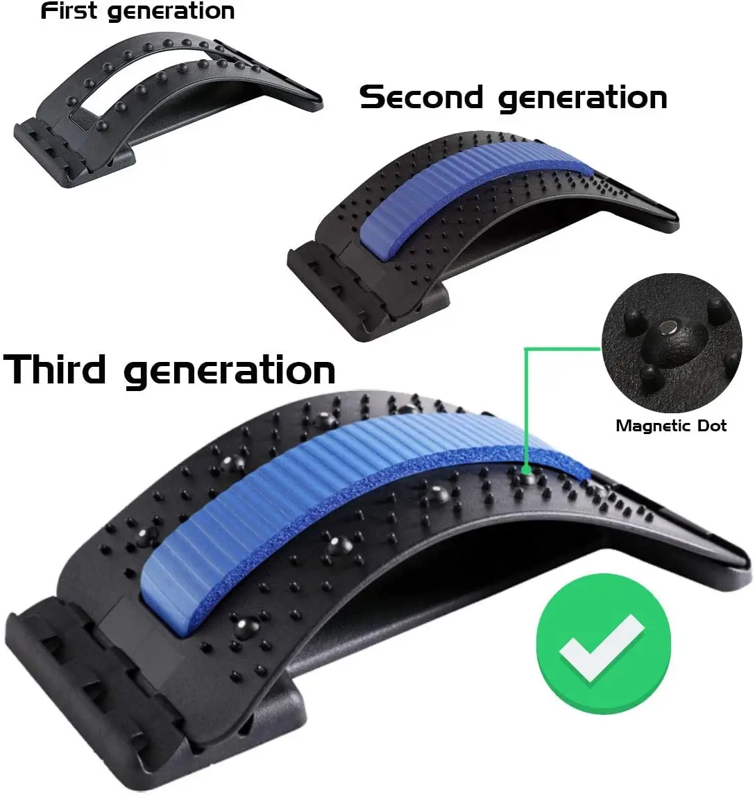 Lumbar Relief Back Stretcher Device Magic Support Stretch Fitness Relaxation Spine Pain Magnetic Traction Massagr | Красота и