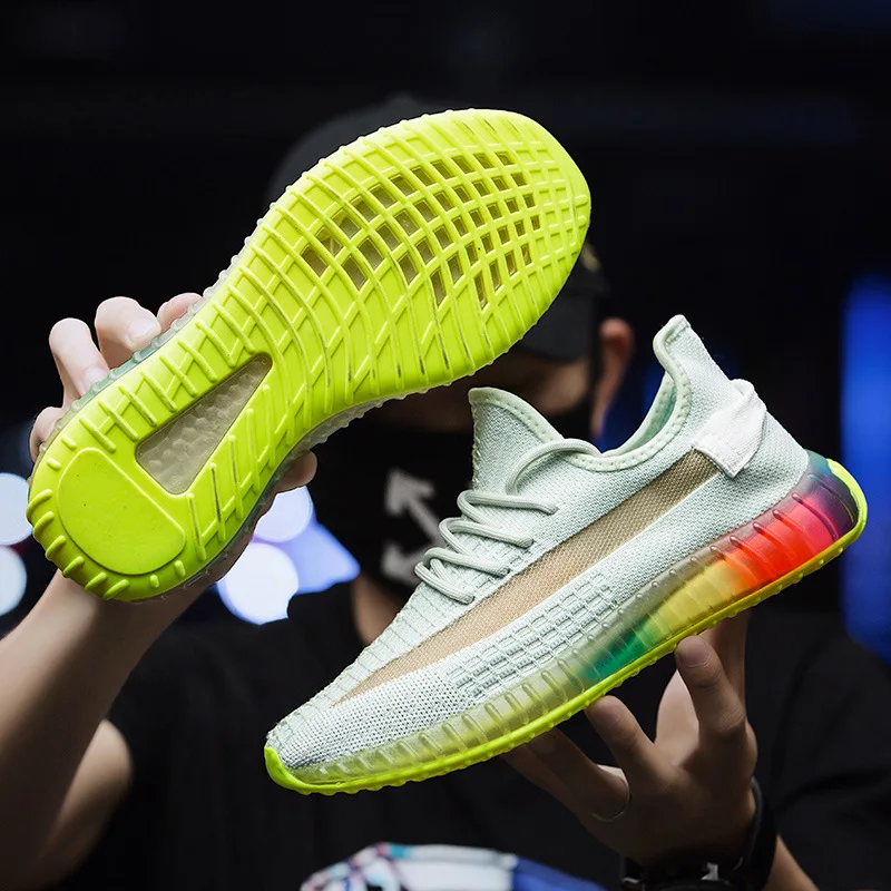 Мужская обувь летняя тканая дышащая спортивная радужная для лета 2019 | Обувь