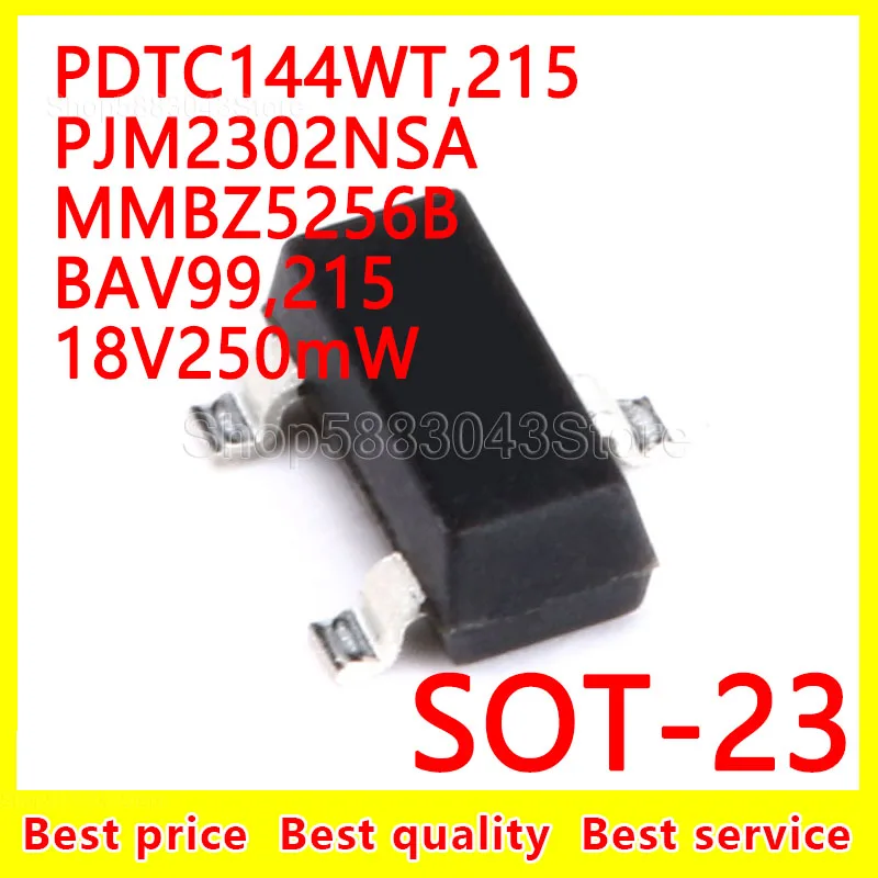 

(20 шт.) 100% Новый оригинальный PDTC144WT 215 PJM2302NSA MMBZ5256B BAV99 215 18V250mW SOT-23 SOT23