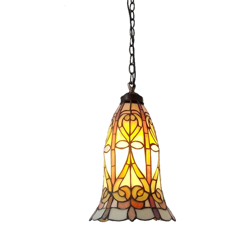 Европейские ретро люстра из ротанга лампы Тиффани лампа для спальни кухни