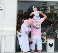 parent childrens 2021 summer new t shirt mother childrens womens whole family baby short sleeve fashion
