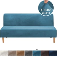 velvet plush without armrests sofa cover stretch sofa slipcover bench couch protector elastic plaid cover for sofa