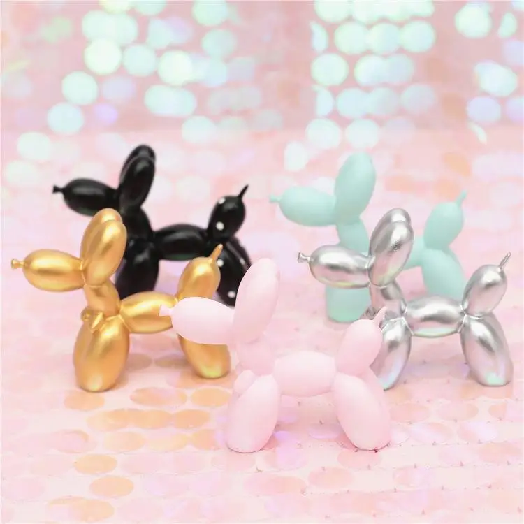 

Resin Crafts Sculpture Gift Cute Small Balloon Dog Party Accessories Home Desktop Ornament Cake Dessert Decoration 9*3.5*7.5cm