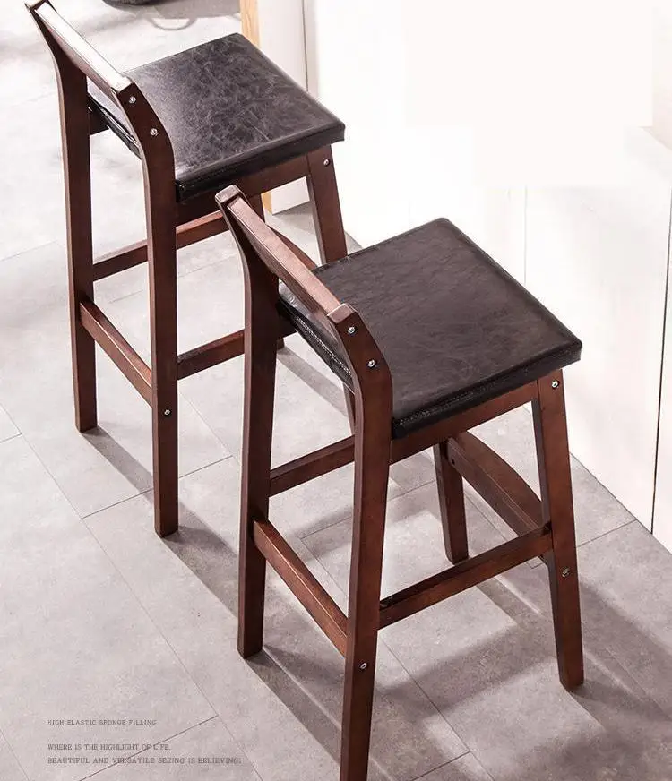 Твердый деревянный барный стул домашний современный минималистичный высокий