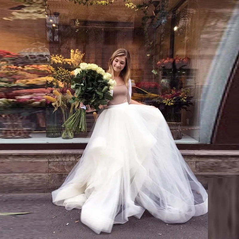 Пышная фатиновая юбка для фотосессии с многослойной юбкой цвета слоновой кости