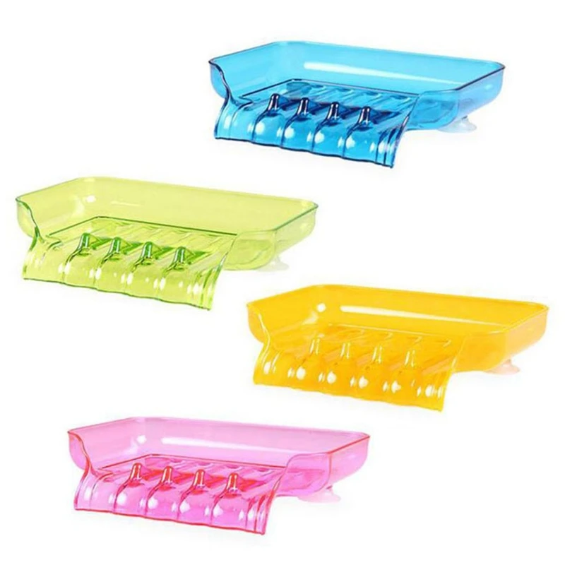 

Waterfall Soap Dishes Drain Soap Holder Storage Rack Shower Soap Tray Portable T3EC