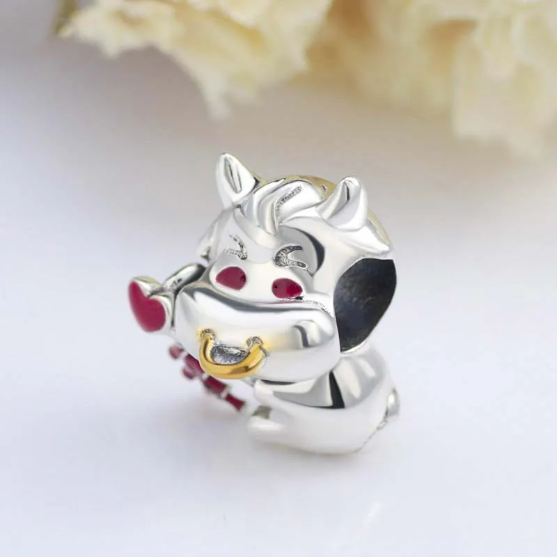 

Classic Charm 100% 925 Sterling Silver Beads Bracelet Accessories Fashionable Cute Calf Charm Beads