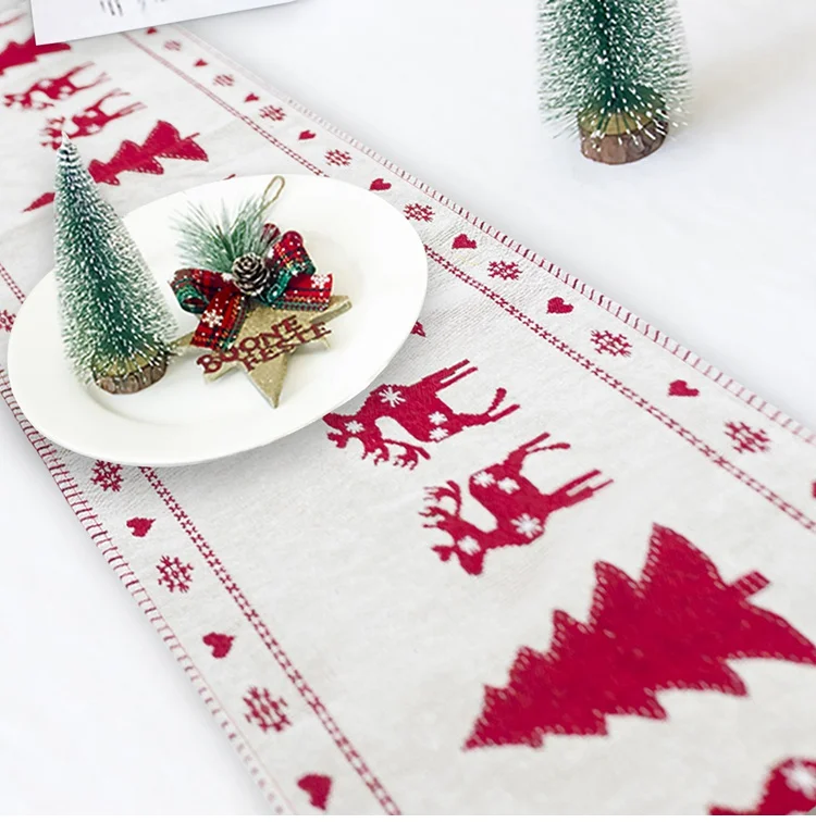 Natale Navidad, красное льняное рождественское настольное украшение для дома, Рождественское украшение, новогодний декор