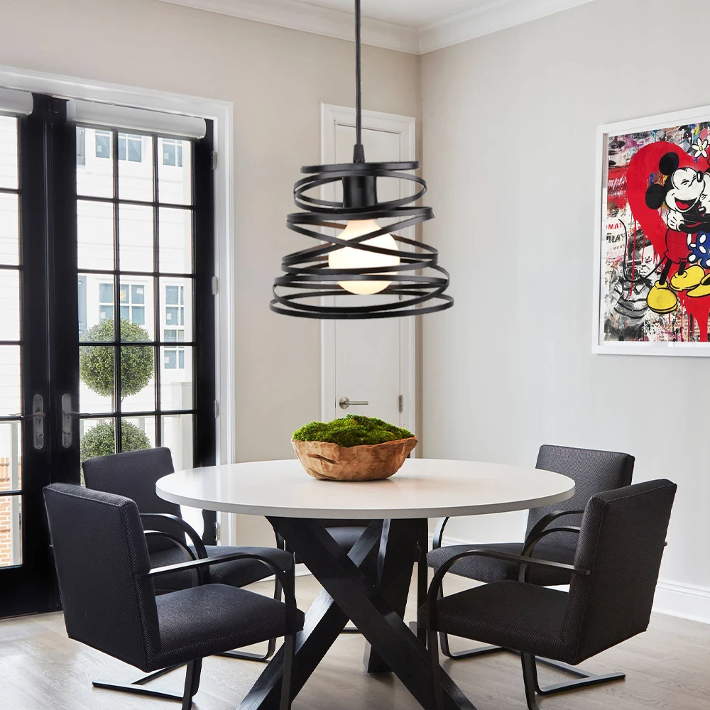 Современный подвесной светильник Nordic черное железо ретро лофт лента спиральный