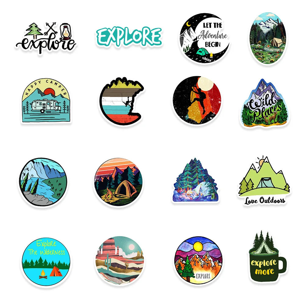 UU подарок 25/50/100 шт. наклеек Explore каракули s украшенный ноутбук скейтборд