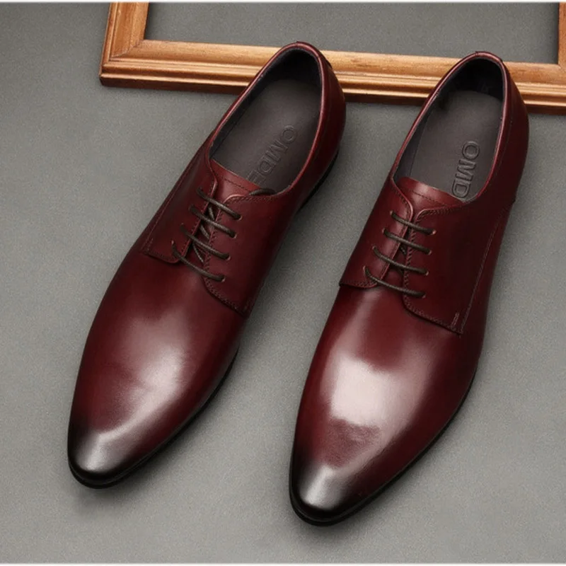 

Mens Formal Shoes Genuine Leather Oxford Shoes For Men Italian Dress Wedding Shoes Lace Up Bussines Office Shoes For Men G91