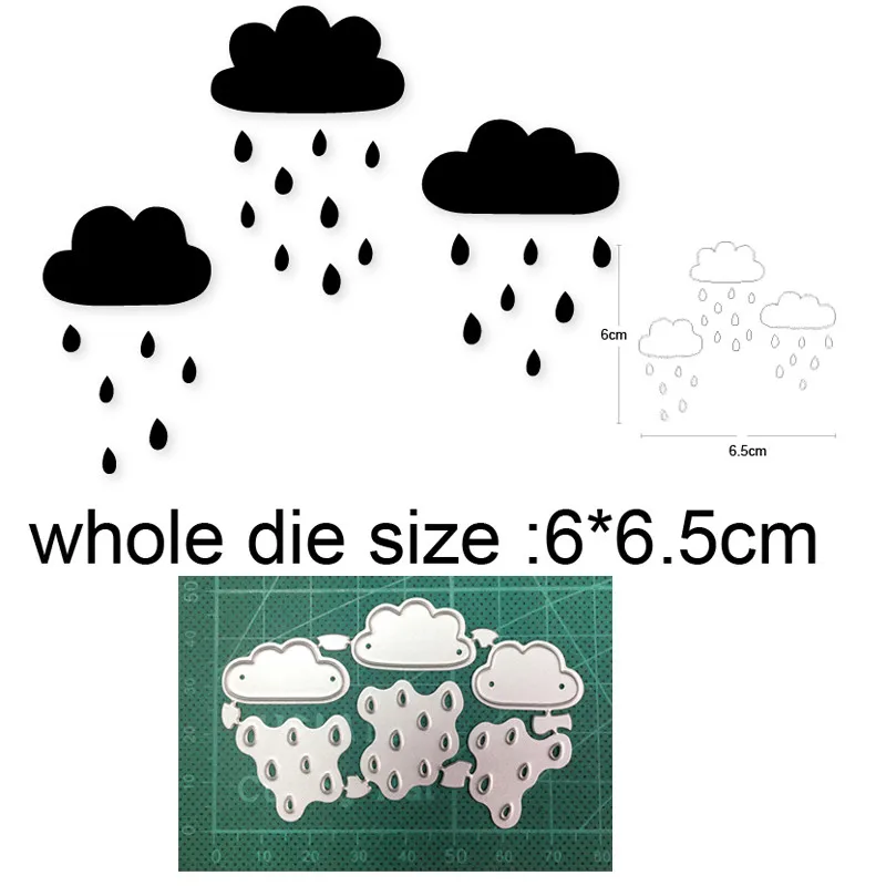 Металлические Вырубные штампы форма Облако дождевые капли Украшение