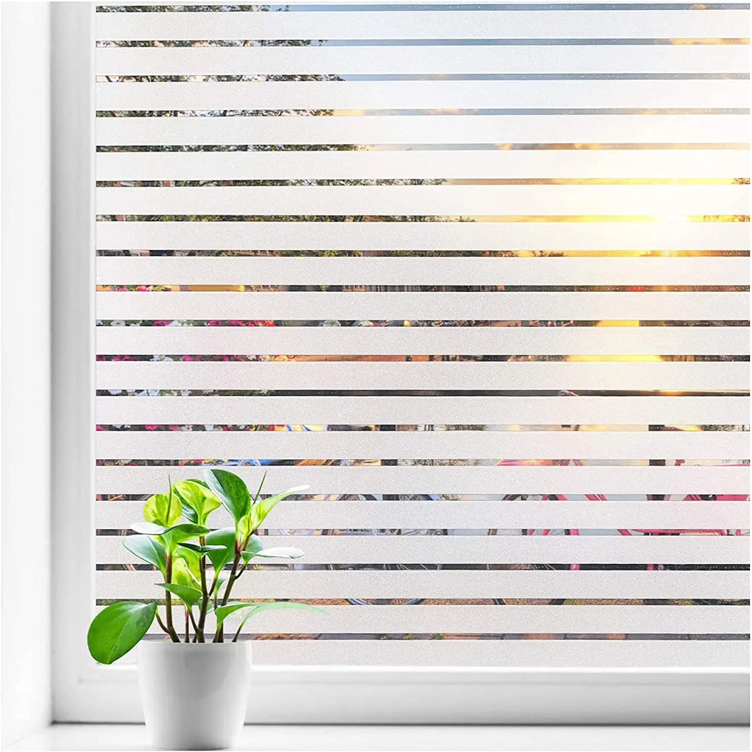

LUCKYYJ Window Film Privacy Glass Film Sun UV Blocking Static Clings Self-adhesive Heat Control Home Office Decorative Stickers