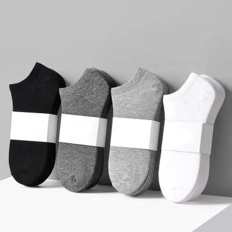 

5Pairs Men Women Socks Breathable Sock Slippers Sports Socks Solid Color Boat Socks Comfortable Cotton Ankle Socks White Black