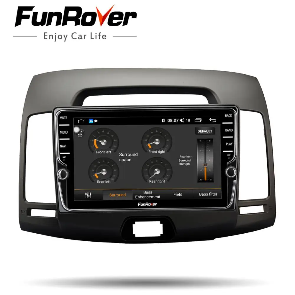 Funrover 4G RAM android9.0 автомобильный dvd плеер для Hyundai Elantra Avante 2007 2011 8 ядер 2 din