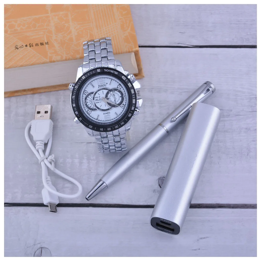 

Exquisite Gifts Fashion Quartz Watch Signature Pen Power Bank Three-piece Set Men Gift Gift Box Set Diver Watch Reloj Mujer