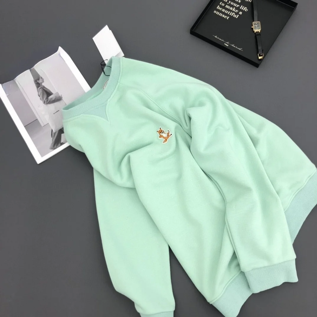 Популярная Корейская простая повседневная женская толстовка худи с лисой